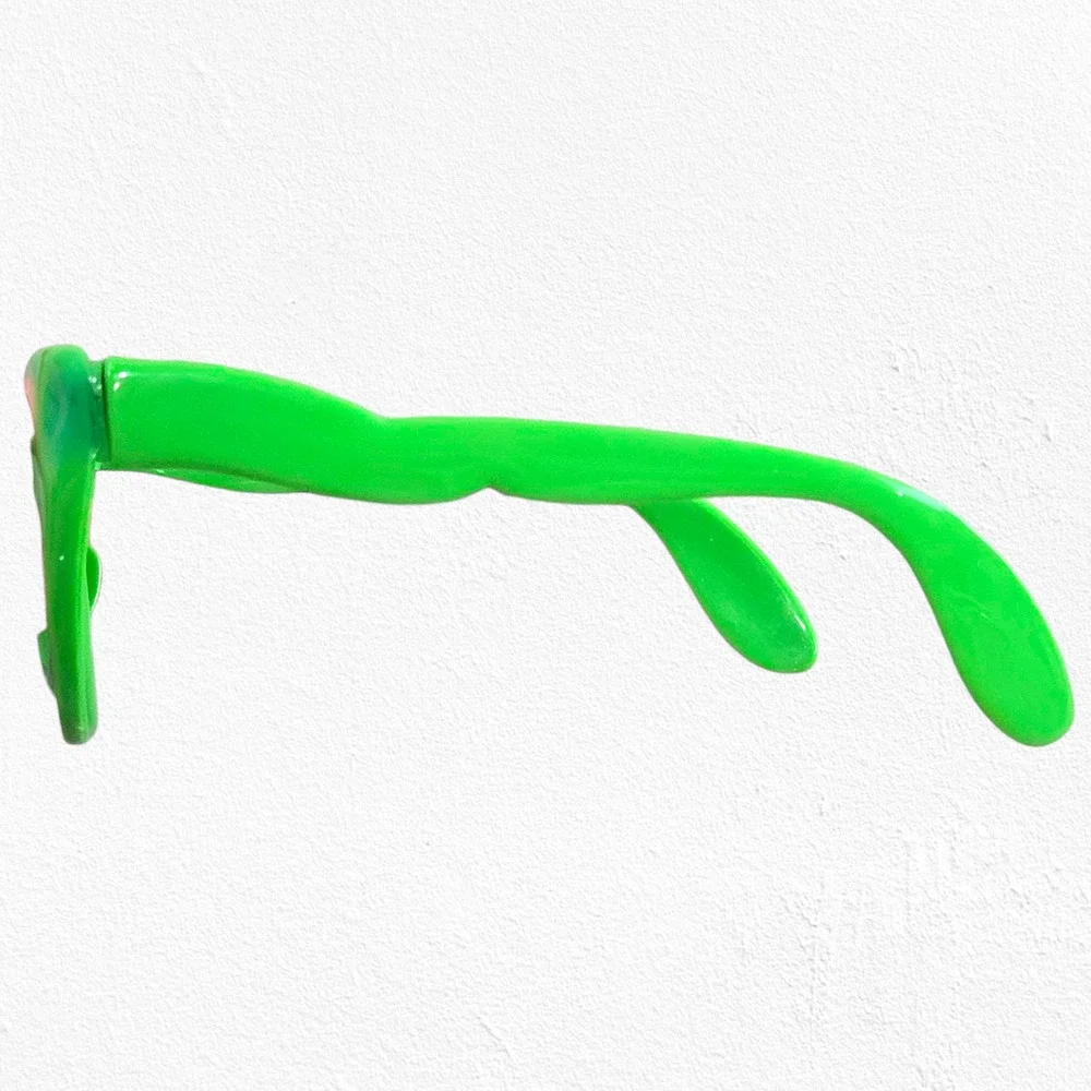 1980s Vintage Neon Green Cat Eye Sunglasses Rave Y2K Style Festival Glasses